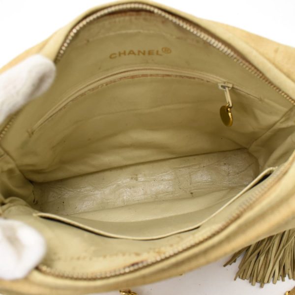 5000065884102346 8 CHANEL Chain Shoulder Bag Matelasse Cotton Beige