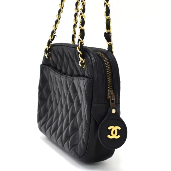 5000065884102448 2 CHANEL Chain Shoulder Bag Matelasse Leather Black