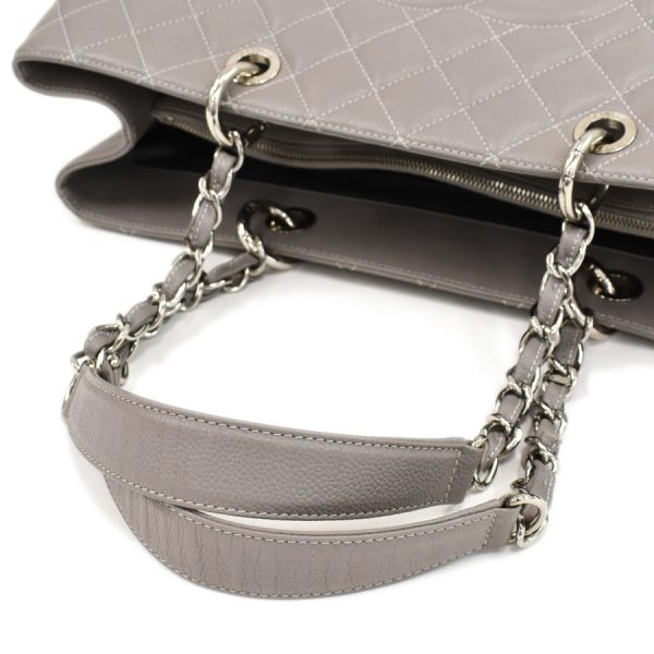 5000065884102479 7 CHANEL Grand Shopping GST Chain Tote Bag Matelasse Caviar Skin Leather Gray Silver Hardware