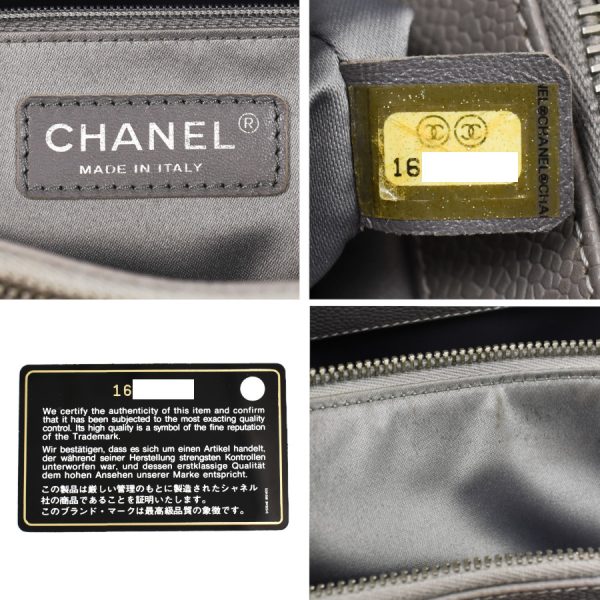 5000065884102479 9 CHANEL Grand Shopping GST Chain Tote Bag Matelasse Caviar Skin Leather Gray Silver Hardware