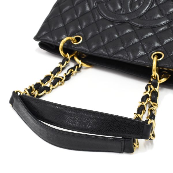 5000065884102497 7 CHANEL Chain Shoulder GST Tote Bag Matelasse Caviar Skin Leather Black