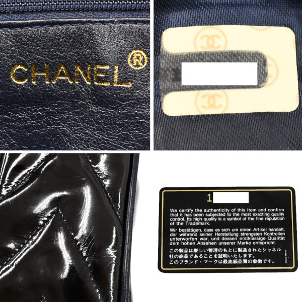 5000065884102505 9 CHANEL Chain Shoulder Bag Coco Mark Stitch Patent Leather Black