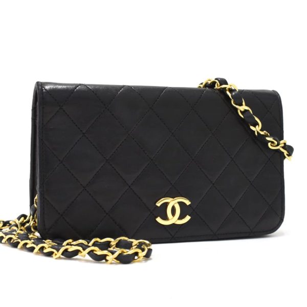 5000065884102530 1 CHANEL Chain Shoulder Bag Mini Matelasse Coco Mark Leather Black