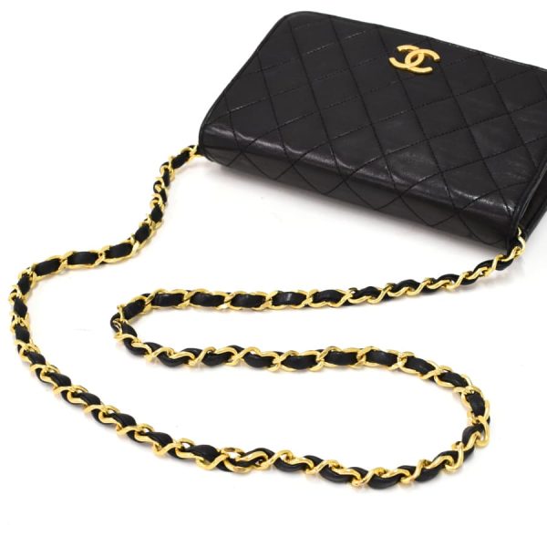 5000065884102530 7 CHANEL Chain Shoulder Bag Mini Matelasse Coco Mark Leather Black