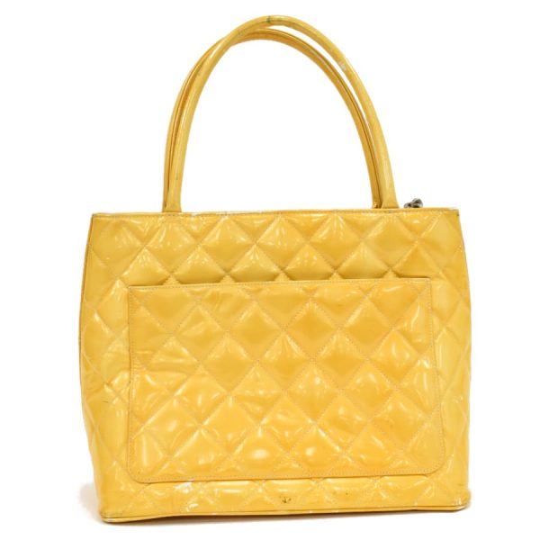 5000065884102537 3 CHANEL Reprint Tote Bag A01804 Coco Mark Patent Leather Yellow