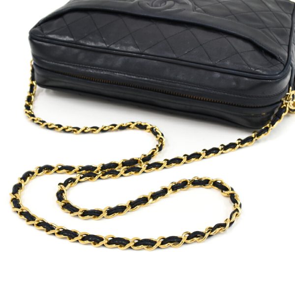 5000065884102568 7 CHANEL Chain Shoulder Bag Matelasse Lambskin Leather Navy