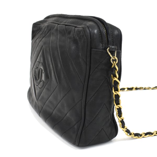 5000065884102571 2 CHANEL Chain Shoulder Bag Diamond Stitch Leather Black