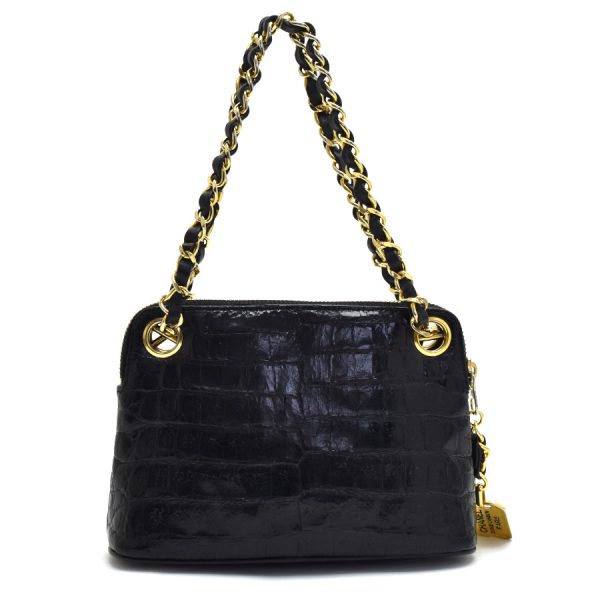 5000065884102619 3 CHANEL mini chain bag crocodile vintage ladies black