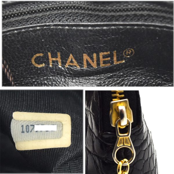 5000065884102619 9 CHANEL mini chain bag crocodile vintage ladies black