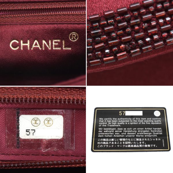 5000065884102640 9 Chanel Crossbody Mini Shoulder Bag Coco Mark Satin Beads Bordeaux