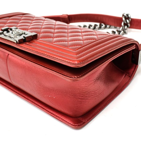 5000065884102693 5 Chanel Chain Shoulder Bag Boy Chanel Coco Mark Enamel Red