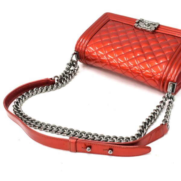 5000065884102693 6 Chanel Chain Shoulder Bag Boy Chanel Coco Mark Enamel Red