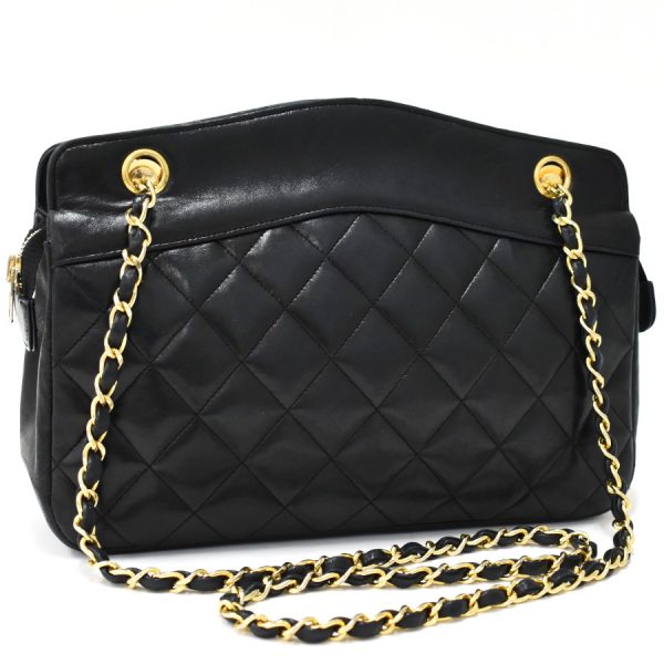 binary comment CHANEL Chain Shoulder Bag Matelasse Lambskin Black