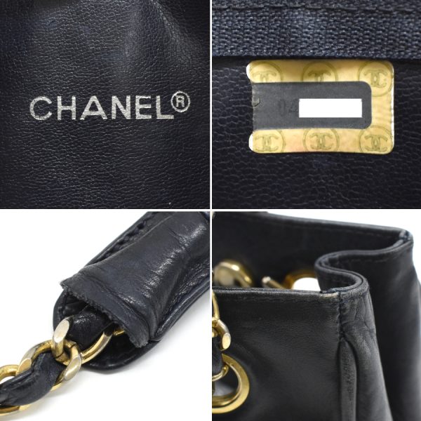 5000065884102705 9 CHANEL Chain Shoulder Tote Coco Mark Lambskin Navy Blue