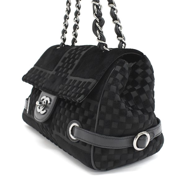 5000065884102779 2 CHANEL Chain Shoulder Bag CocoMark Velvet Black