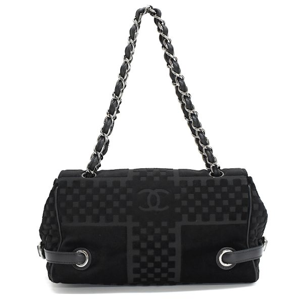 5000065884102779 3 CHANEL Chain Shoulder Bag CocoMark Velvet Black