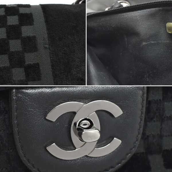 5000065884102779 9 CHANEL Chain Shoulder Bag CocoMark Velvet Black