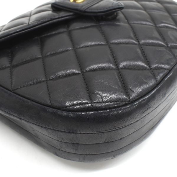 5000065884102780 5 CHANEL Half Moon Chain Bag CocoMark Matelasse Flap Lambskin Black