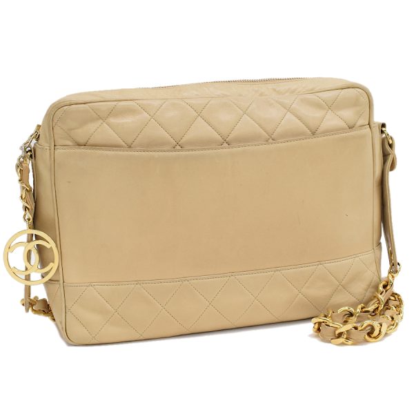 5000065884102788 1 CHANEL Chain Shoulder Bag Matelasse Leather Beige