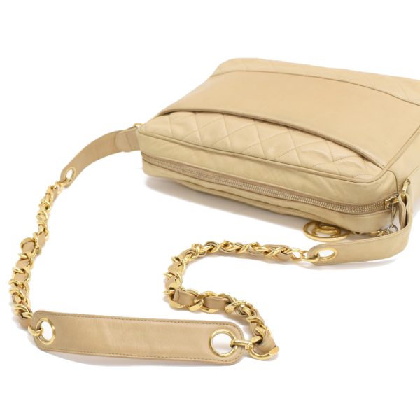 5000065884102788 6 CHANEL Chain Shoulder Bag Matelasse Leather Beige