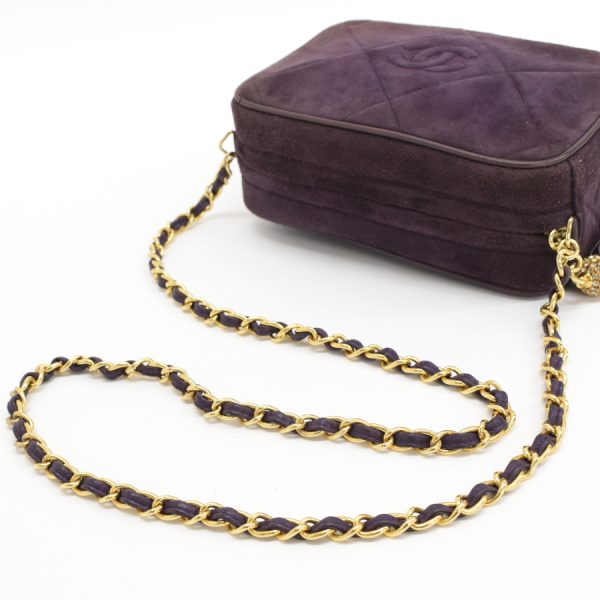 5000065884102792 7 CHANEL Chain Shoulder Bag Matelasse Tassel Suede Leather Purple