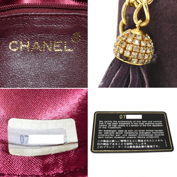 5000065884102792 9 CHANEL Chain Shoulder Bag Matelasse Tassel Suede Leather Purple