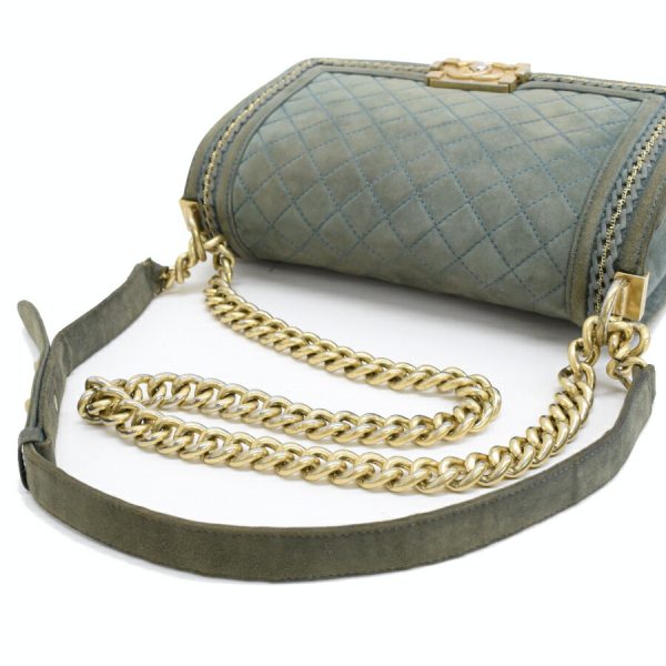 5000065884102826 6 Chanel Chain Shoulder Bag Boy Chanel Suede Leather Green