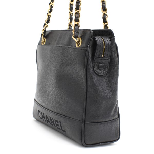 5000065884102923 2 CHANEL Chain Shoulder Tote Bag Caviar Skin Leather Black