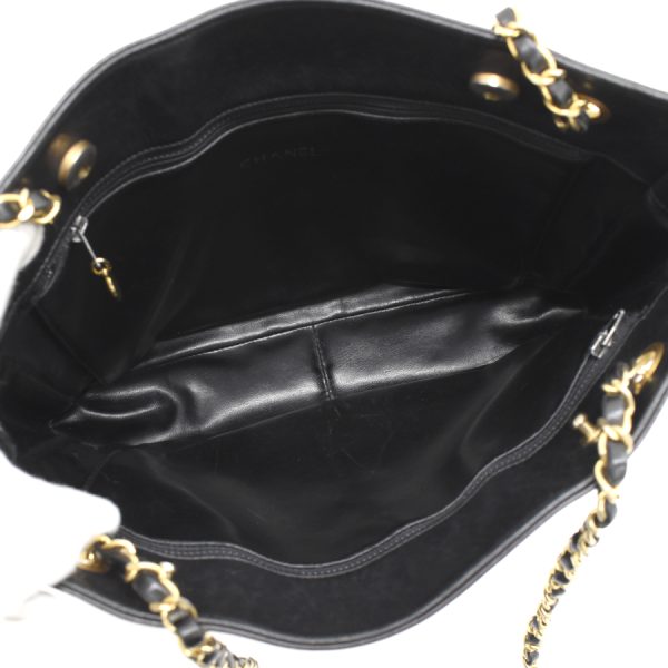 5000065884102924 8 CHANEL Matelasse Chain Shoulder Tote Bag Lambskin Leather Black