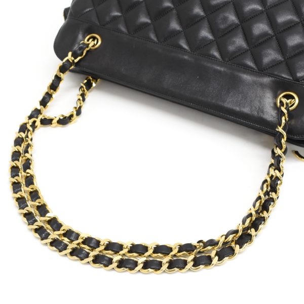 5000065884102926 7 CHANEL Chain Shoulder Tote Bag Lambskin Leather Black