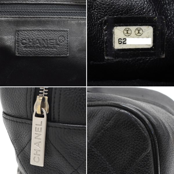 5000065884102983 9 CHANEL Bowling Bag Mini Boston Handbag Caviar Skin Leather Black