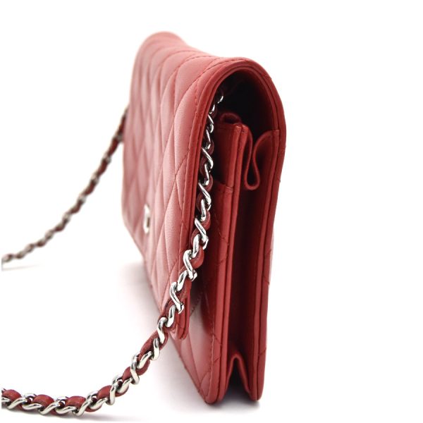 5000065889300452 2 Chanel Chain Wallet Matelasse Red