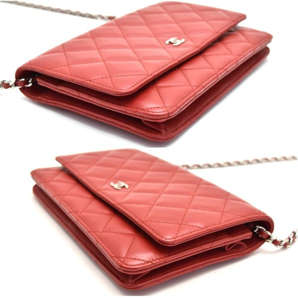 5000065889300452 5 Chanel Chain Wallet Matelasse Red