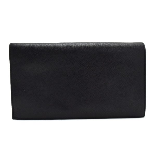 5000066884100387 3 CHANEL Long Wallet Here Mark Caviar Skin Leather Black