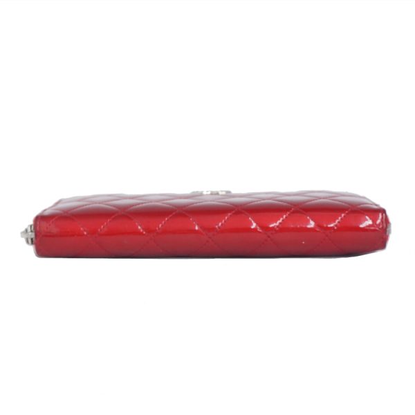 5000066884100392 3 CHANEL Round Zipper Long Wallet Patent Leather Red