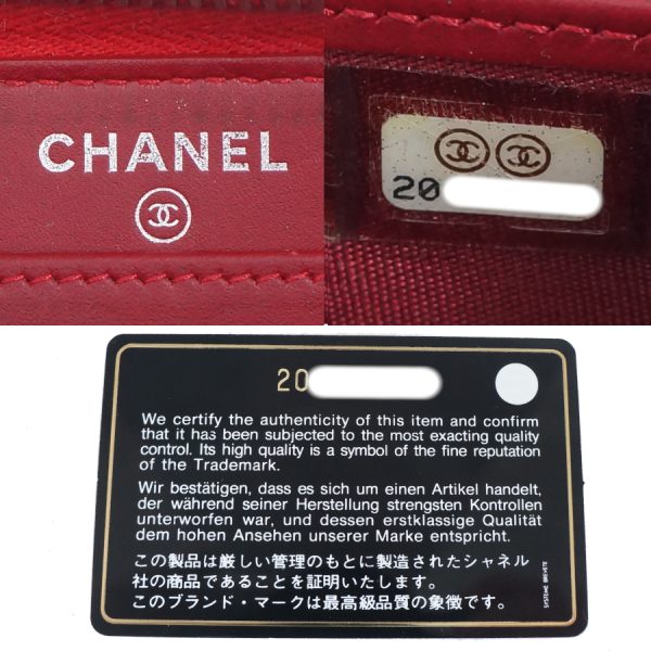 5000066884100392 9 CHANEL Round Zipper Long Wallet Patent Leather Red