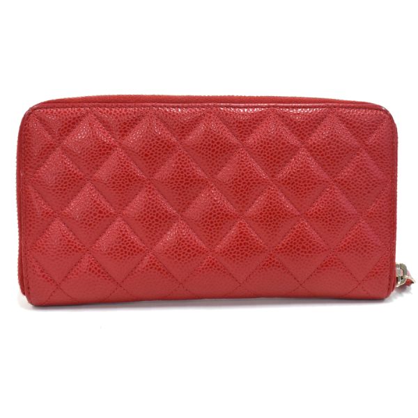 5000066884100396 3 CHANEL Zip Wallet Long Caviar Skin Leather Pink Coco Mark