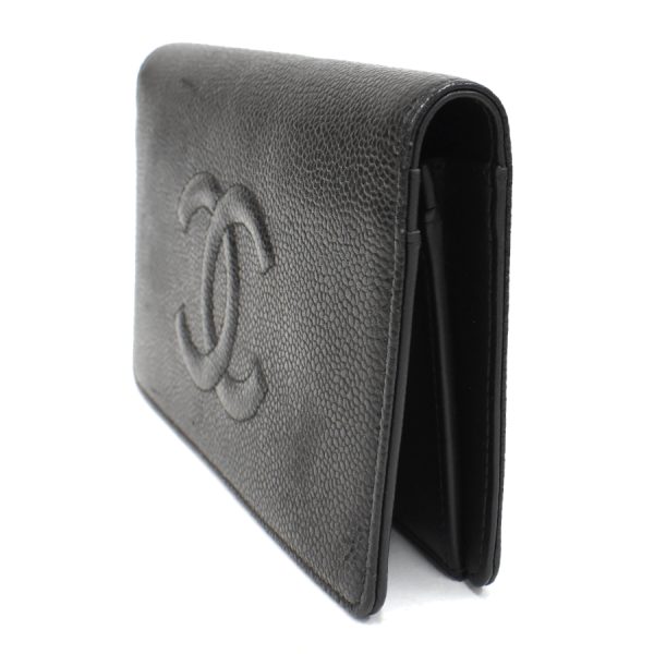 5000066884100397 2 Chanel bi fold long wallet Coco mark caviar skin leather