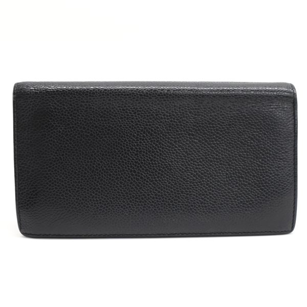 5000066884100400 3 CHANEL bi fold long wallet here mark caviar skin leather black