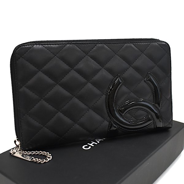 5000066884100402 1 CHANEL Cambonline Large Long Wallet Organizer Calfskin Black