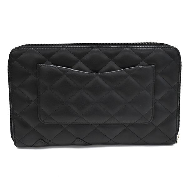 5000066884100402 3 CHANEL Cambonline Large Long Wallet Organizer Calfskin Black