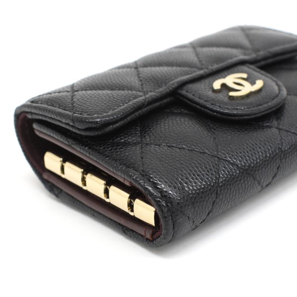 5000066884100403 7 Chanel Matelasse key case 4 series Caviar skin Coco mark leather black