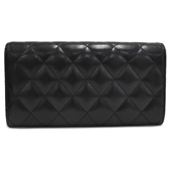 5000066884100404 3 CHANEL Matelasse Flap Long Wallet A80758 Lambskin Leather Black