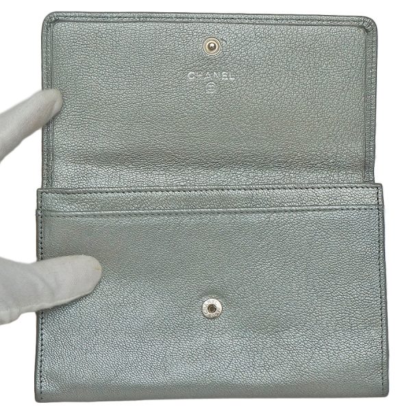 5000066884400177 6 CHANEL Bifold Wallet Leather Silver