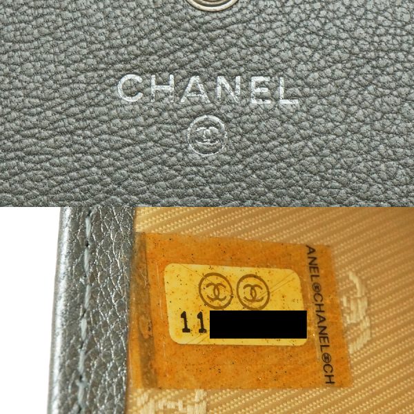 5000066884400177 8 CHANEL Bifold Wallet Leather Silver