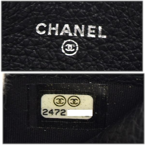 5000067889300202 9 CHANEL Card Case Calfskin Leather Black