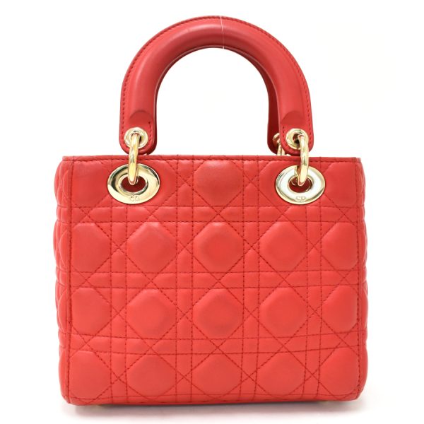 5000089884100267 3 Dior Lady Dior Handbag Cannage Leather Red