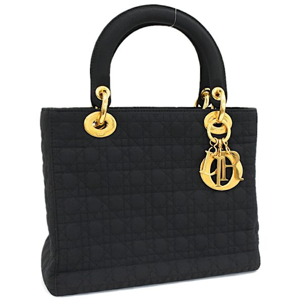 5000089884100353 1 Dior Lady Dior Handbag Cannage Canvas Black