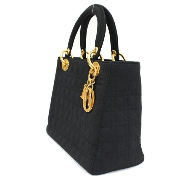 5000089884100353 2 Dior Lady Dior Handbag Cannage Canvas Black