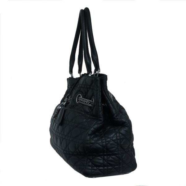 5000089884100385 2 Dior Lady Dior Handbag Cannage Lambskin Black